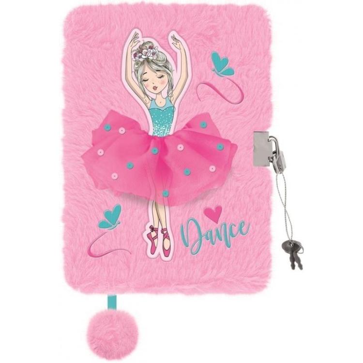 Pamiętnik A5/96K z kłódką 3D Ballerina