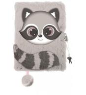 Pamiętnik z kłódką A5/96K 3D włochacz Raccoon