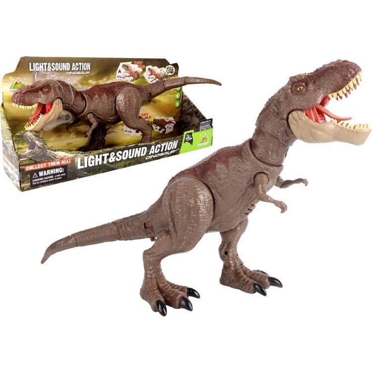 Dinozaur t-rex z ruchoma głowa świeci i ryczy