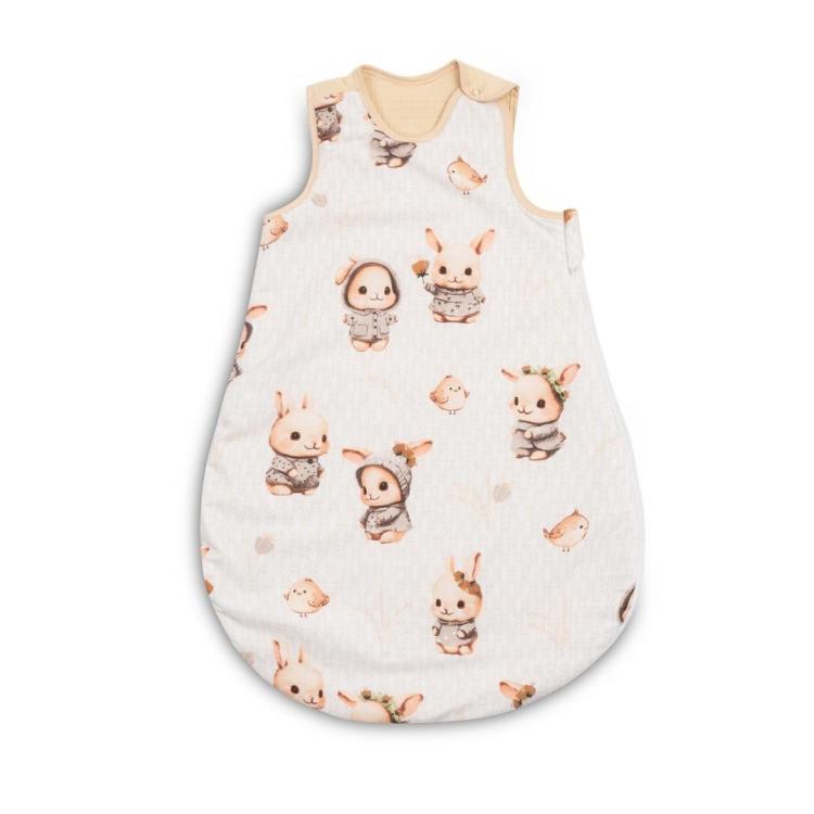 Śpiworek do spania S króliczki beżowy 45x70cm