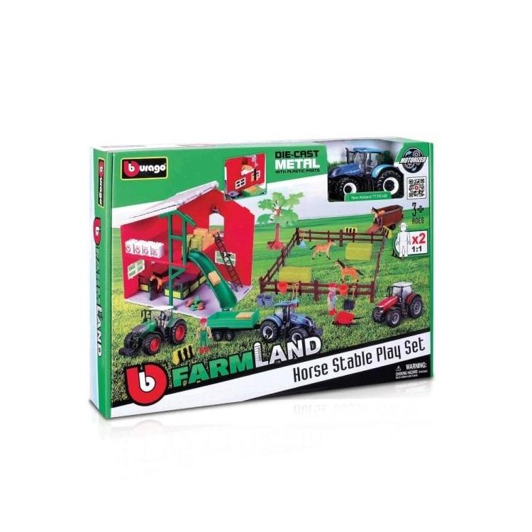 Horse Stable Playset Tractor BBURAGO