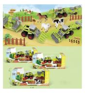 Zestaw rolniczy z metalowym pojazdem