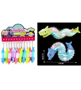 Brelok świecący delfin rekin rurka pop