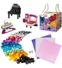 Klocki 520 elementów + podstawa