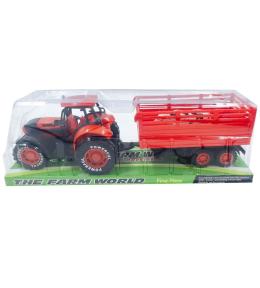 Traktor z przyczepą i zwierzątkiem