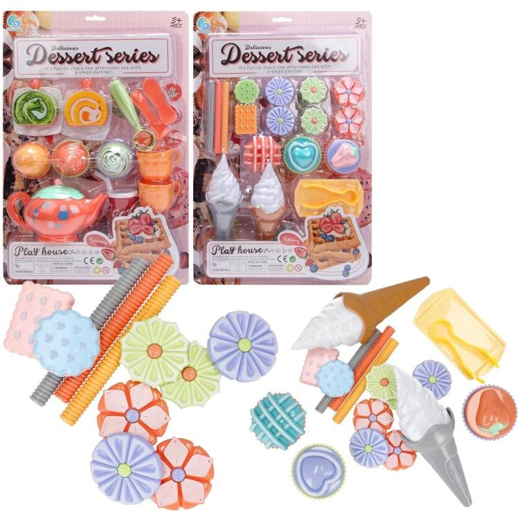 Zestaw deserowy ciastka i lody