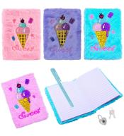 Pamiętnik pluszowy lody z długopisem MIX