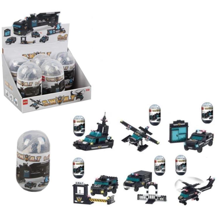 Klocki pojazd policyjny w jajku MIX