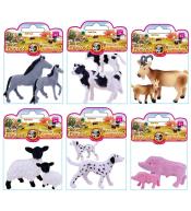 Zwierzęta flokowane farma mama i dziecko MIX