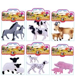 Zwierzęta flokowane farma mama i dziecko MIX