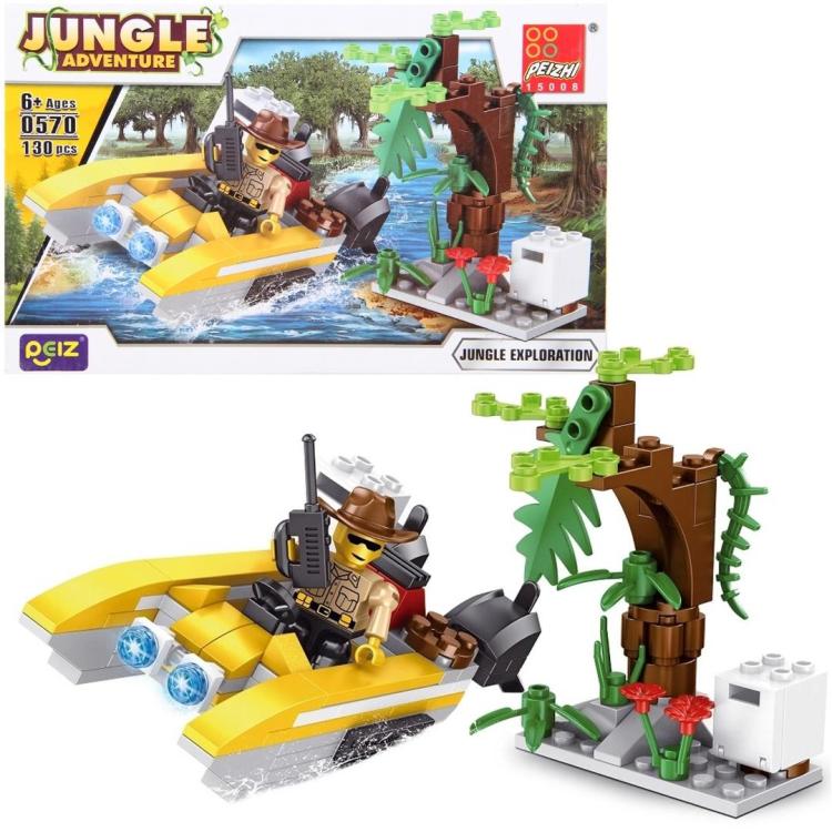 Klocki motorówka dżungla 130 elementów