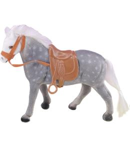 Koń flokowany szary w kropki