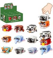 Klocki zwierzątko naciskane + 120 elementów MIX