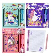 Notatnik pamiętnik jednorożec długopis MIX