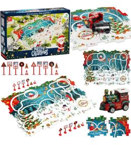 Kolejka tor puzzle świąteczne 25el