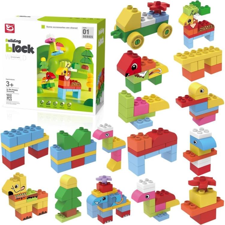 Klocki zwierzęta 102el