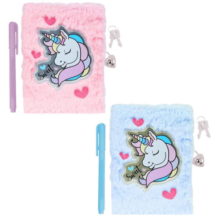 Pamiętnik pluszowy jednorożec długopis MIX
