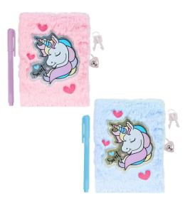 Pamiętnik pluszowy jednorożec długopis MIX