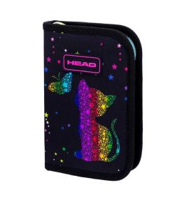 Piórnik 2klapk bez wyp Head Golden Rainbow Kitty