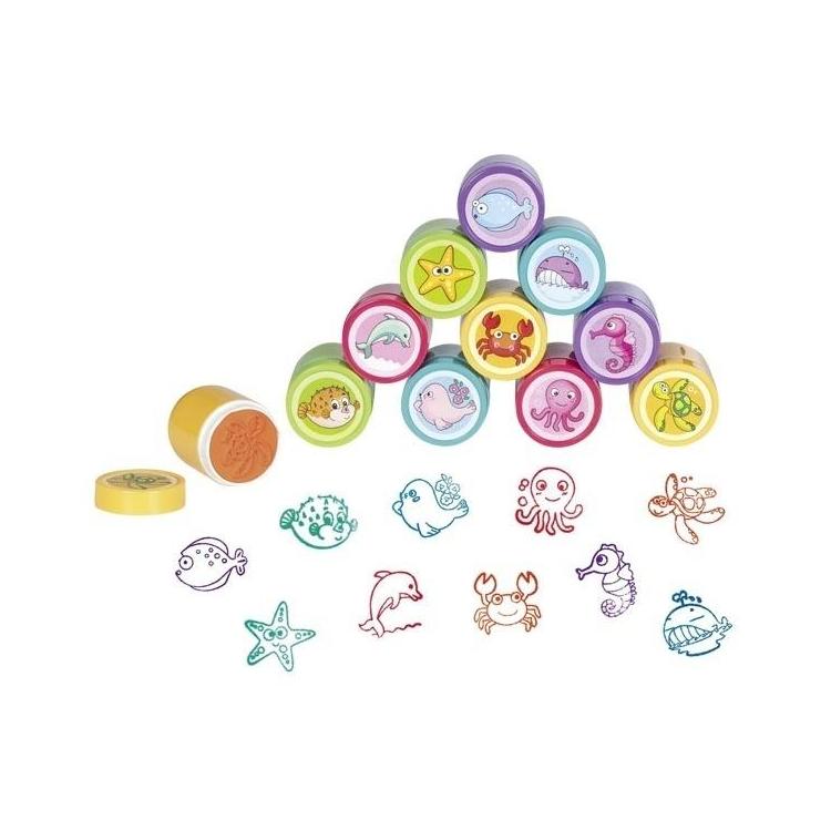 Pieczątki z tuszem zwierząt morskich mix