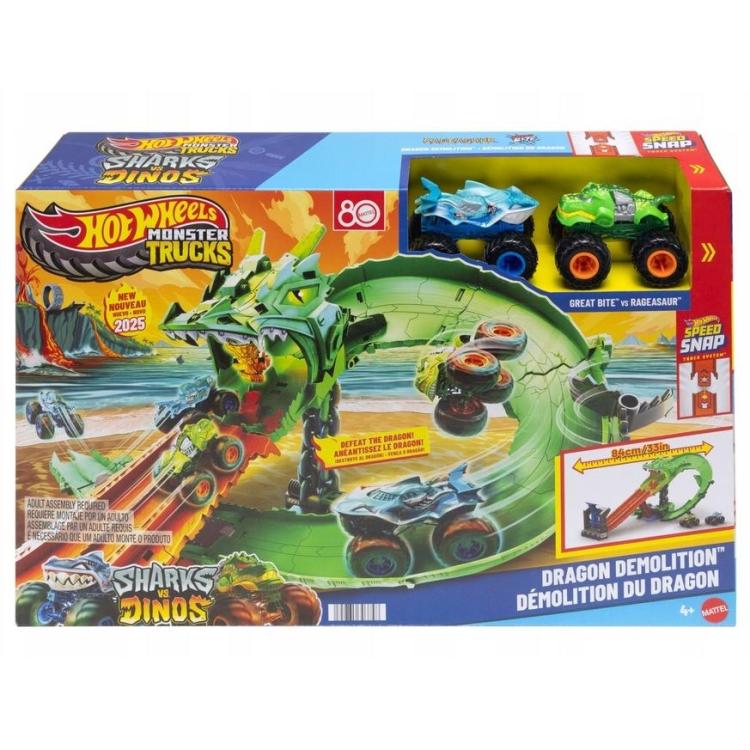 Hot Wheels Monster Trucks Smoczy Wyścig 2 autka