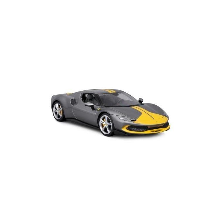 Ferrari 296 GTB Assetto Grey/Yellow 1:18 BBURAGO
