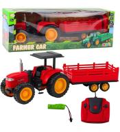 Traktor z przyczepą RC czerwony