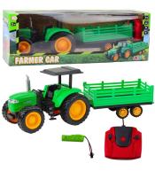 Traktor z przyczepą RC zielony
