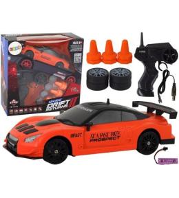Autko sportowe R/C 1:24 wymienne koła pomarańczowe