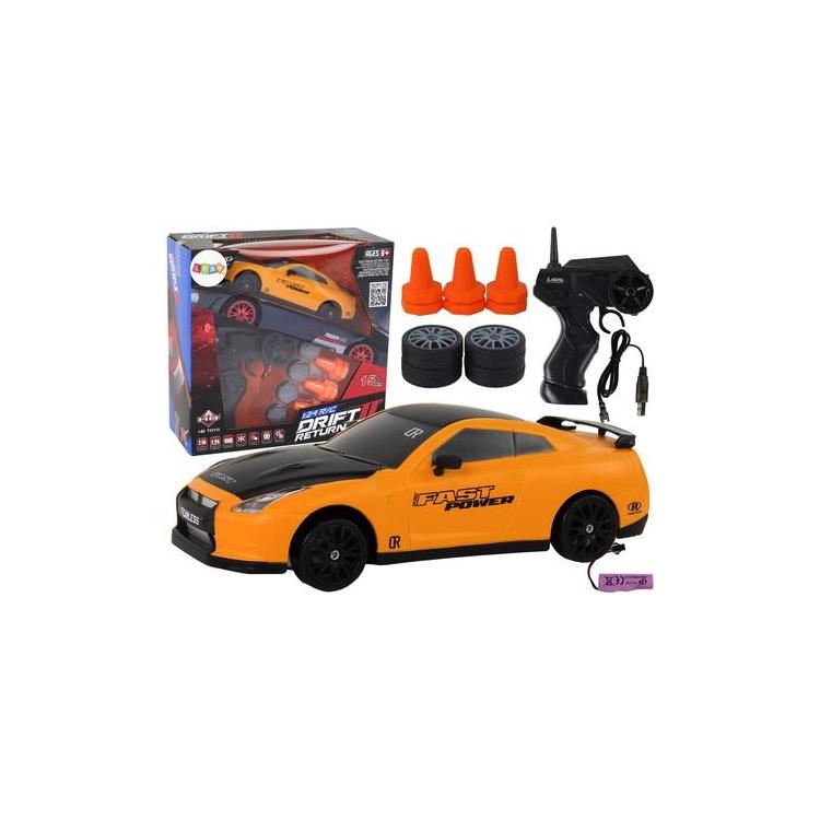 Autko sportowe R/C 1:24 wymienne koła żółte