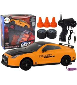 Autko sportowe R/C 1:24 wymienne koła żółte