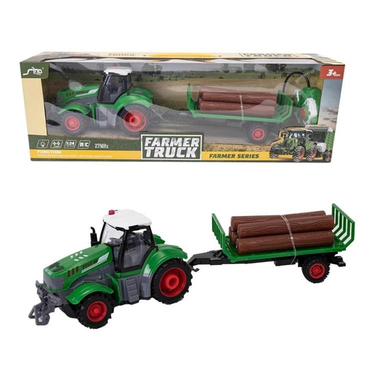 Traktor R/C z przyczepą do przewożenia drewna 1:24