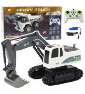 Koparka gąsienicowa R/C światła dźwięki biała 1:24