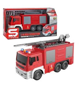 Straż pożarna pryskająca wodą