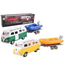 Samochód Van z przyczepą kempingową metal no.1 mix