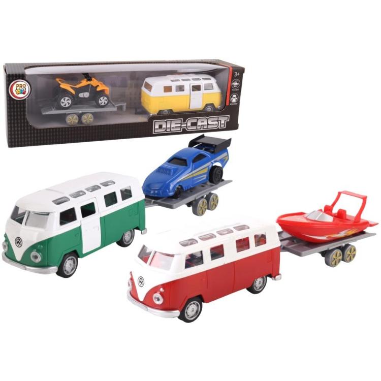 Samochód Van z przyczepą metal mix