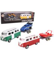 Samochód Van z przyczepą metal mix