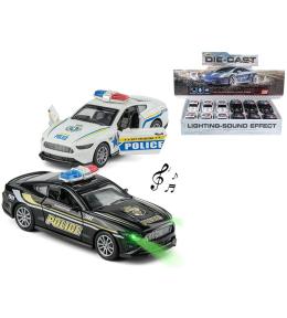 Policja ze światłem i dźwiękiem metalowa