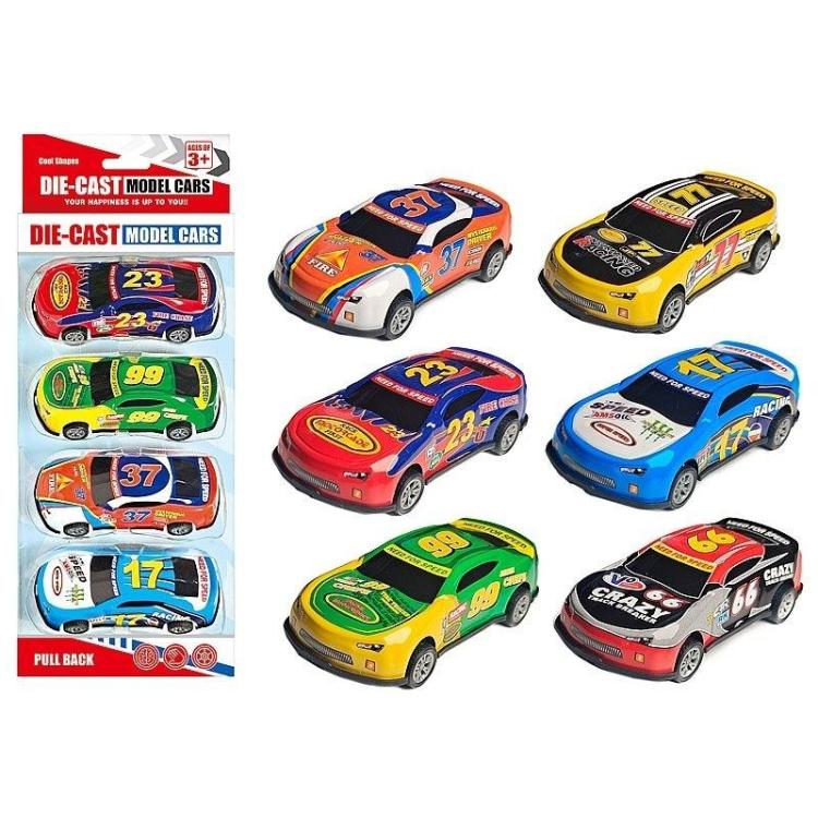 Resoraki metalowe autka 4szt MIX