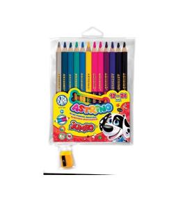 Kredki ołówkowe okrągłe Jumbo 24 kolory Astrino