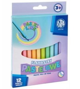 Flamastry 12 kolorów pastel ASTRA
