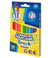 Flamastry okrągłe pędzelkowe 10 kolorów ASTRA