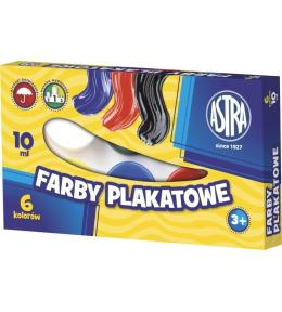 Farby plakatowe 6 kolorów 10ml ASTRA
