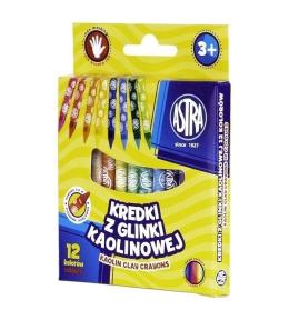 Kredki z glinki kaolinowej 12 kolorów ASTRA