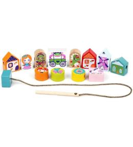 Drewniana nawlekanka Cubika - Księżniczki